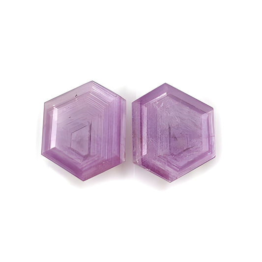 sapphire faceted cut hexagon shape