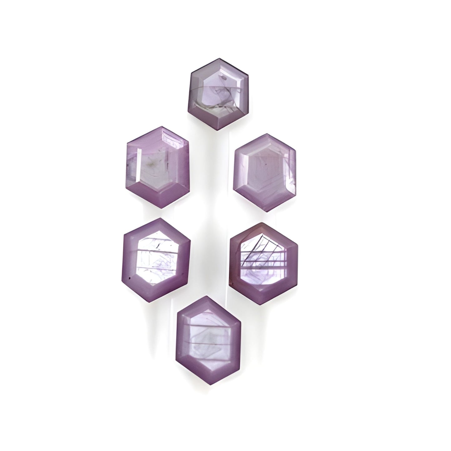 sapphire hexagon shape faceted cut