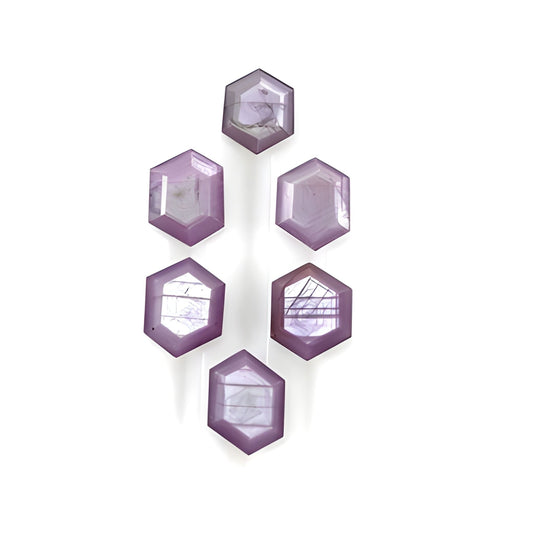 sapphire hexagon shape faceted cut