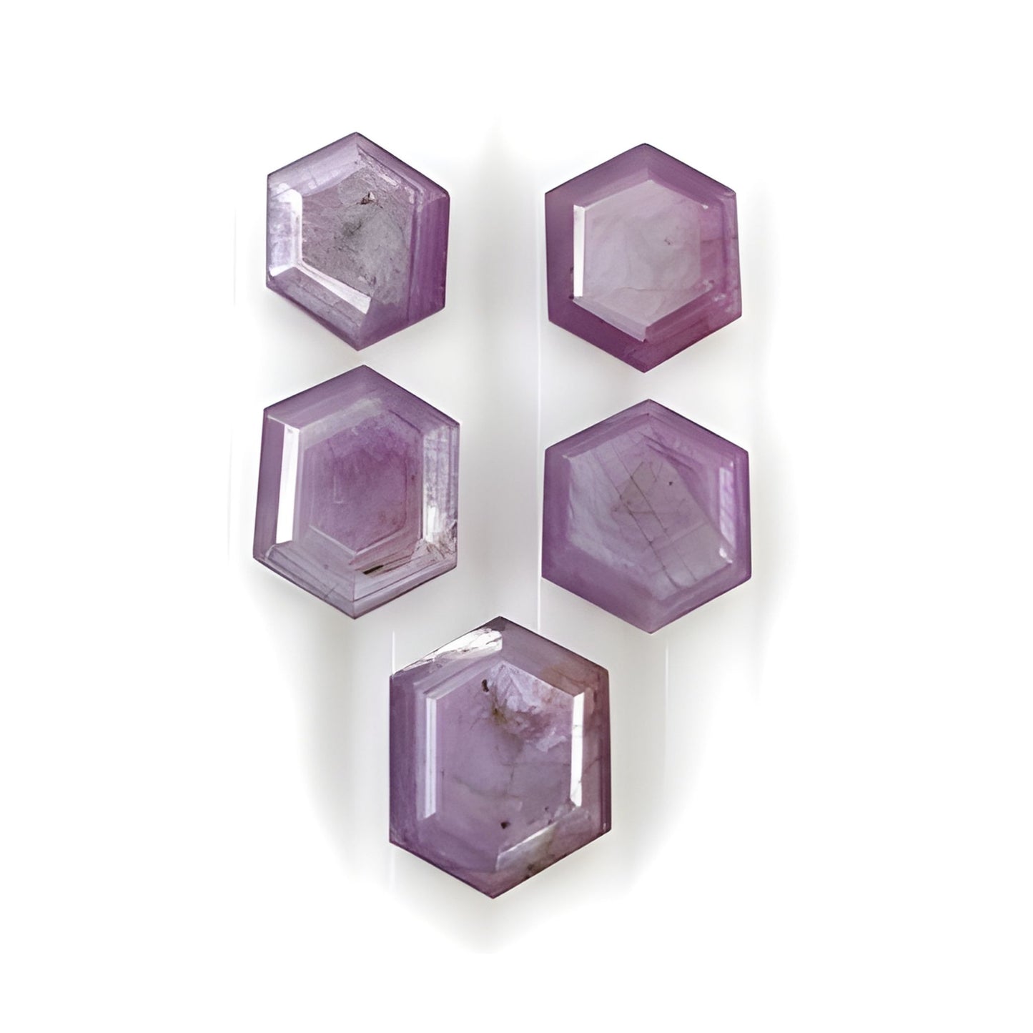 sapphire hexagon shape faceted cut