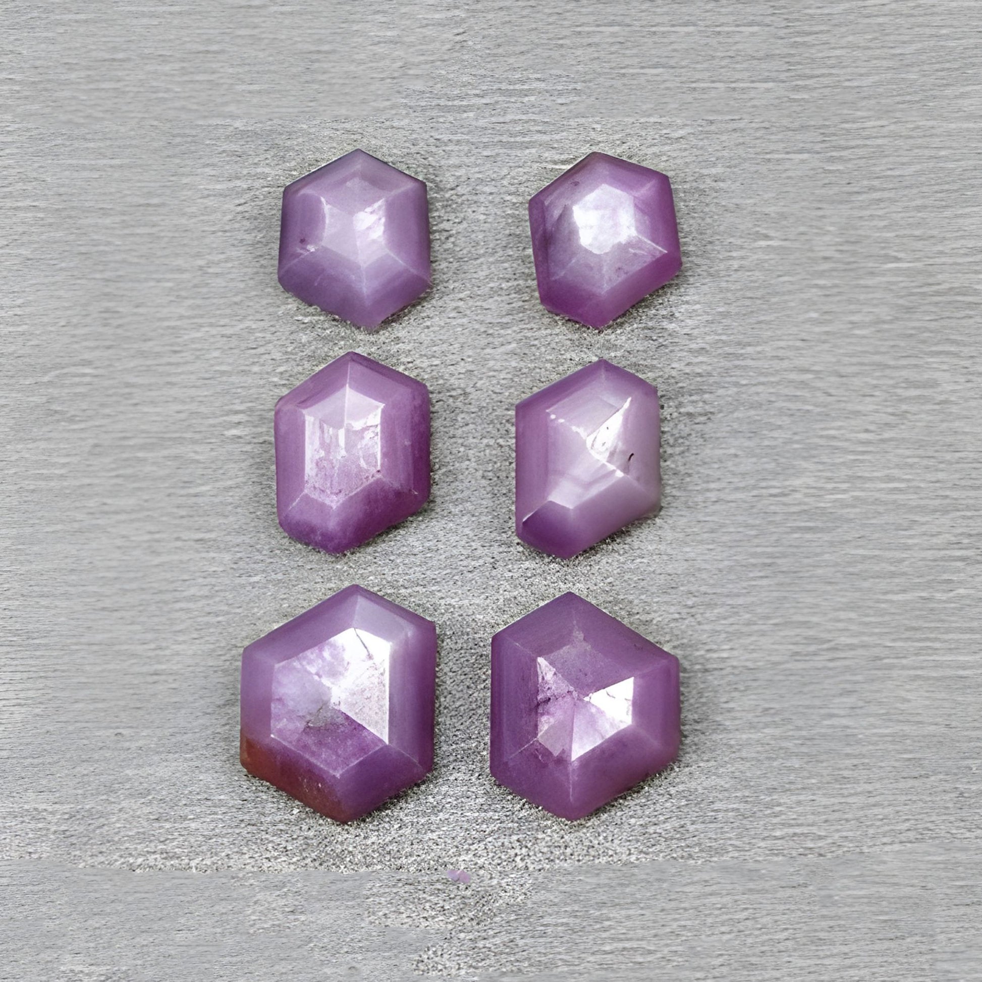 サファイア六角形ファセットカット