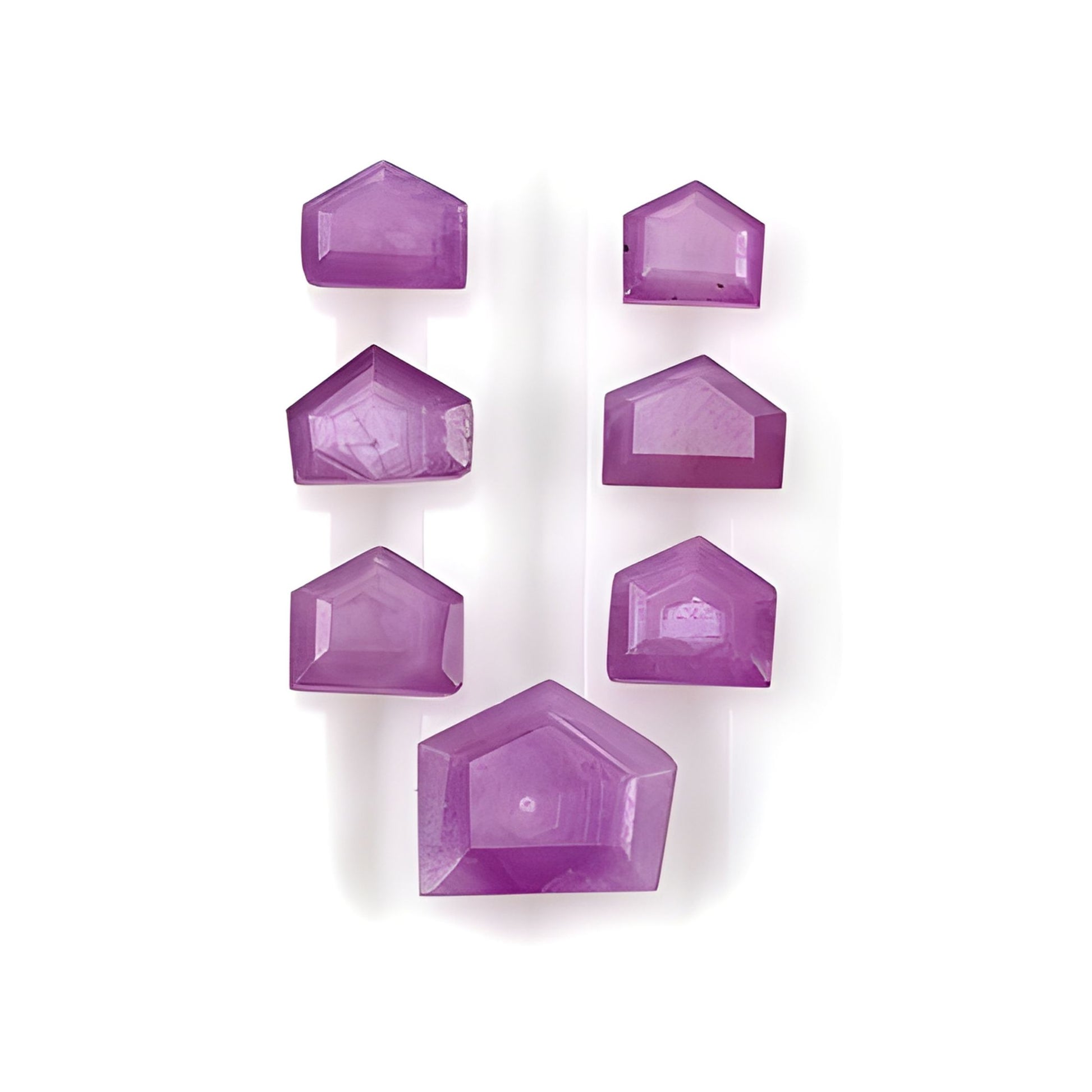 ruby uneven shape faceted cut