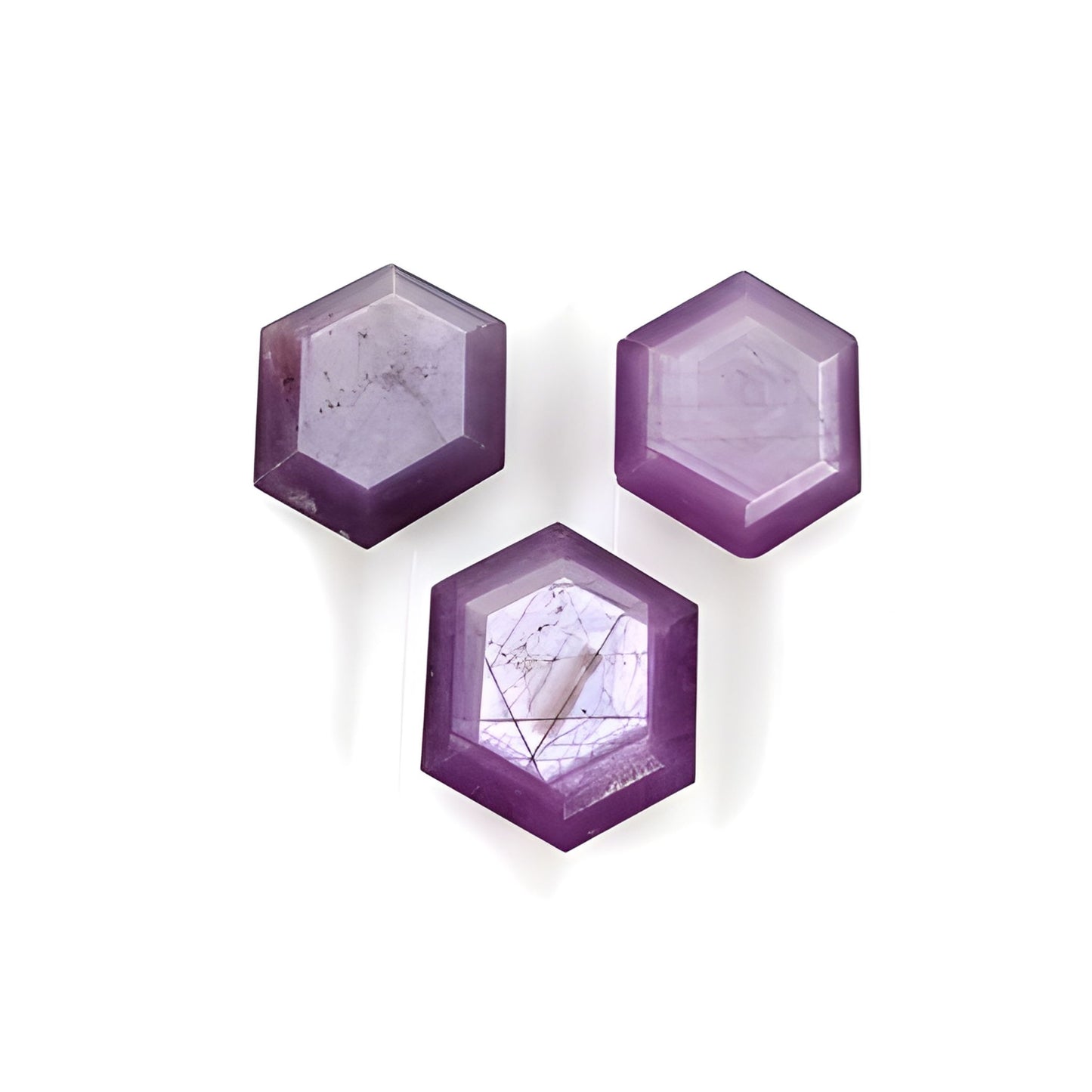 sapphire hexagon shape faceted cut