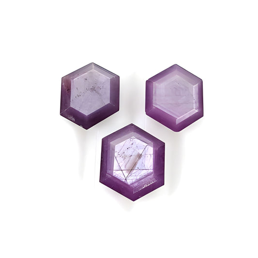 sapphire hexagon shape faceted cut