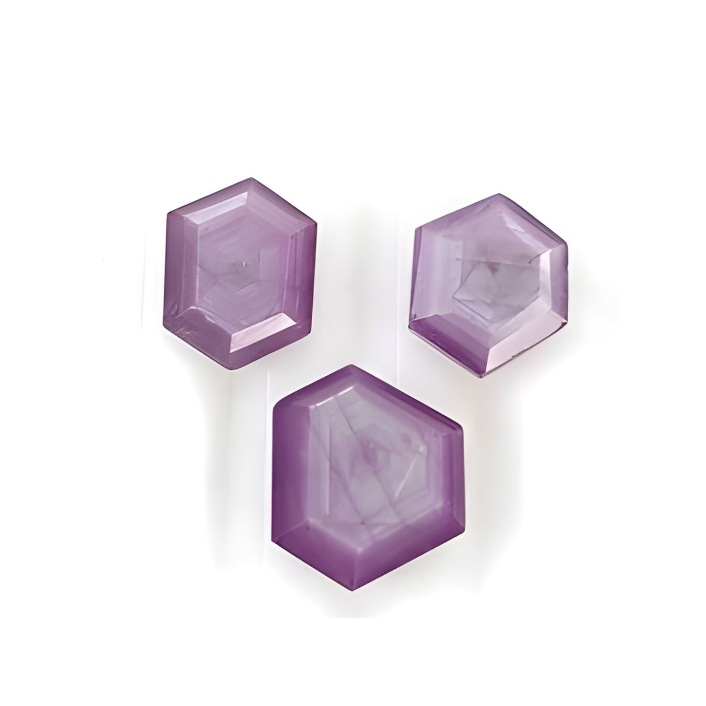 Raspberry Sapphire Hexagon Shape Faceted Cut