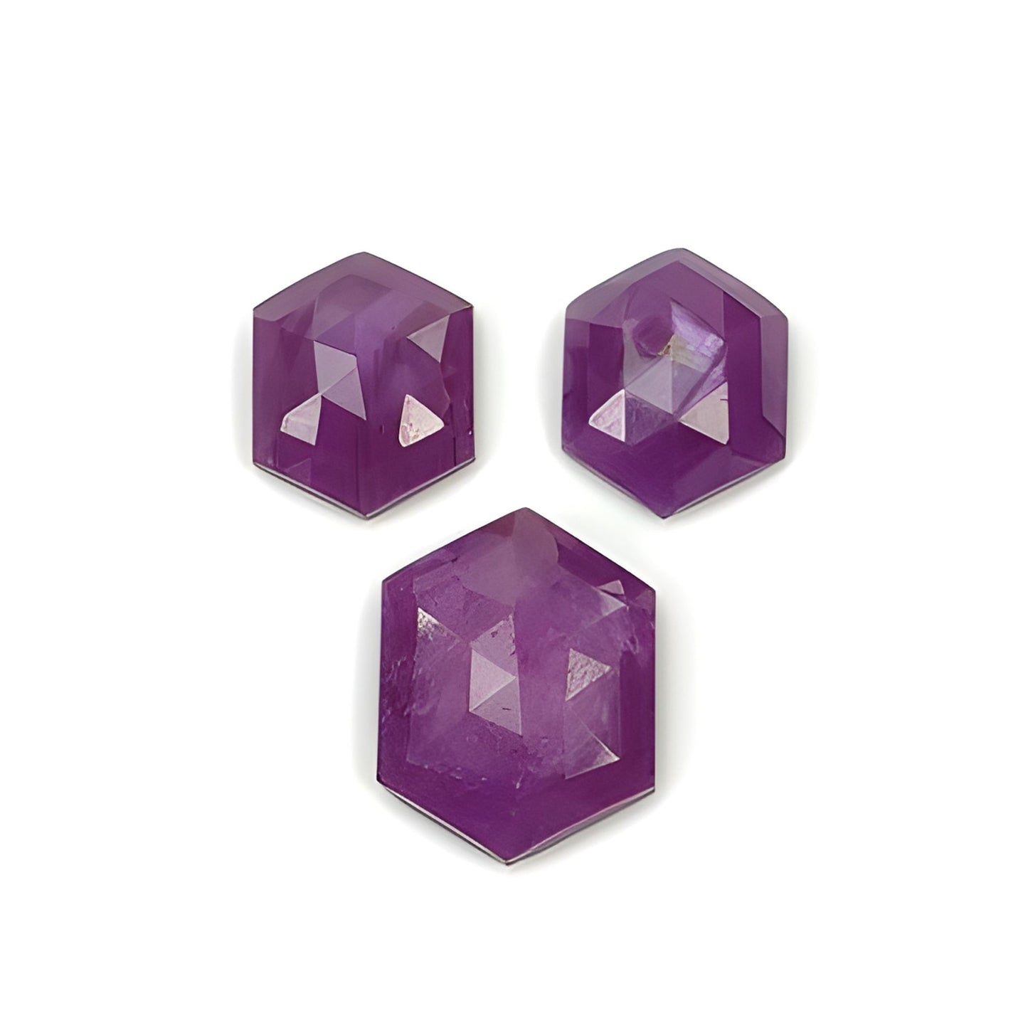 ruby hexagon shape rose cut