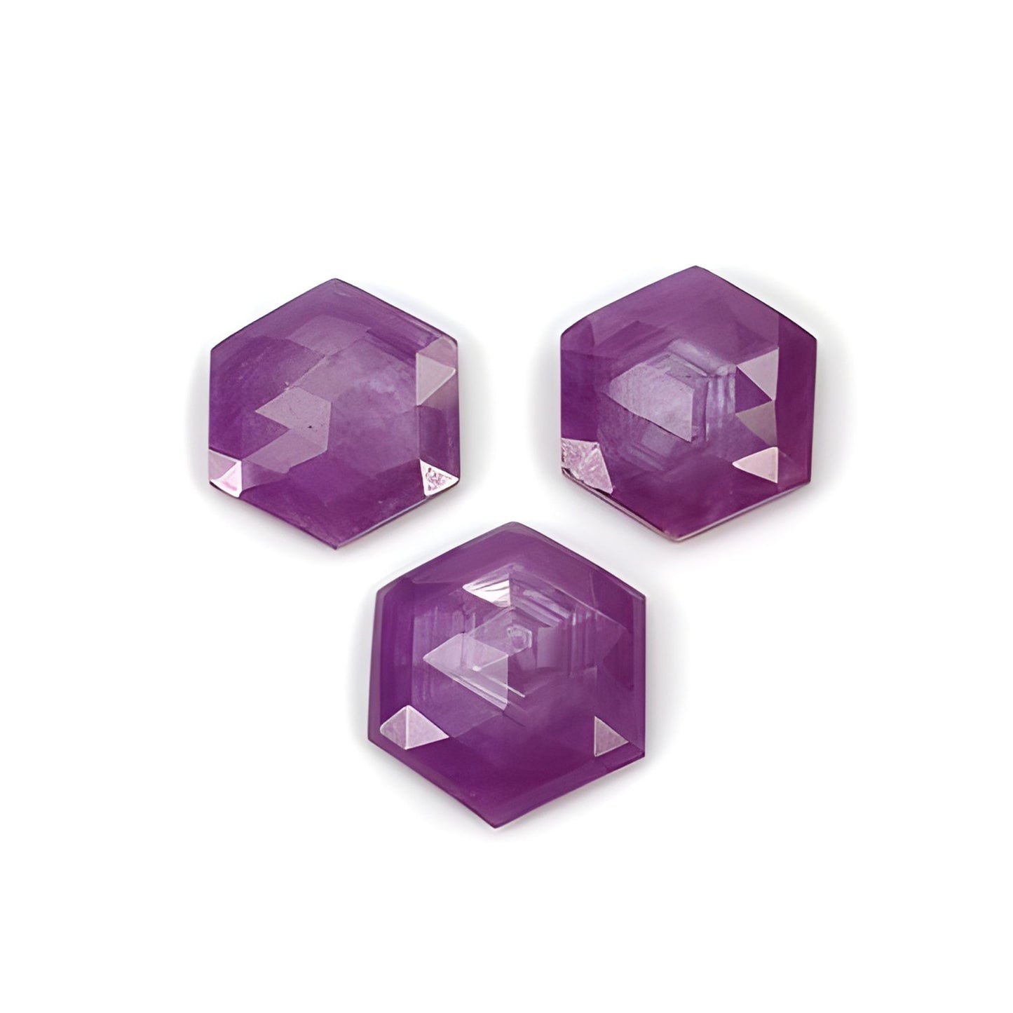 ruby hexagon shape step cut