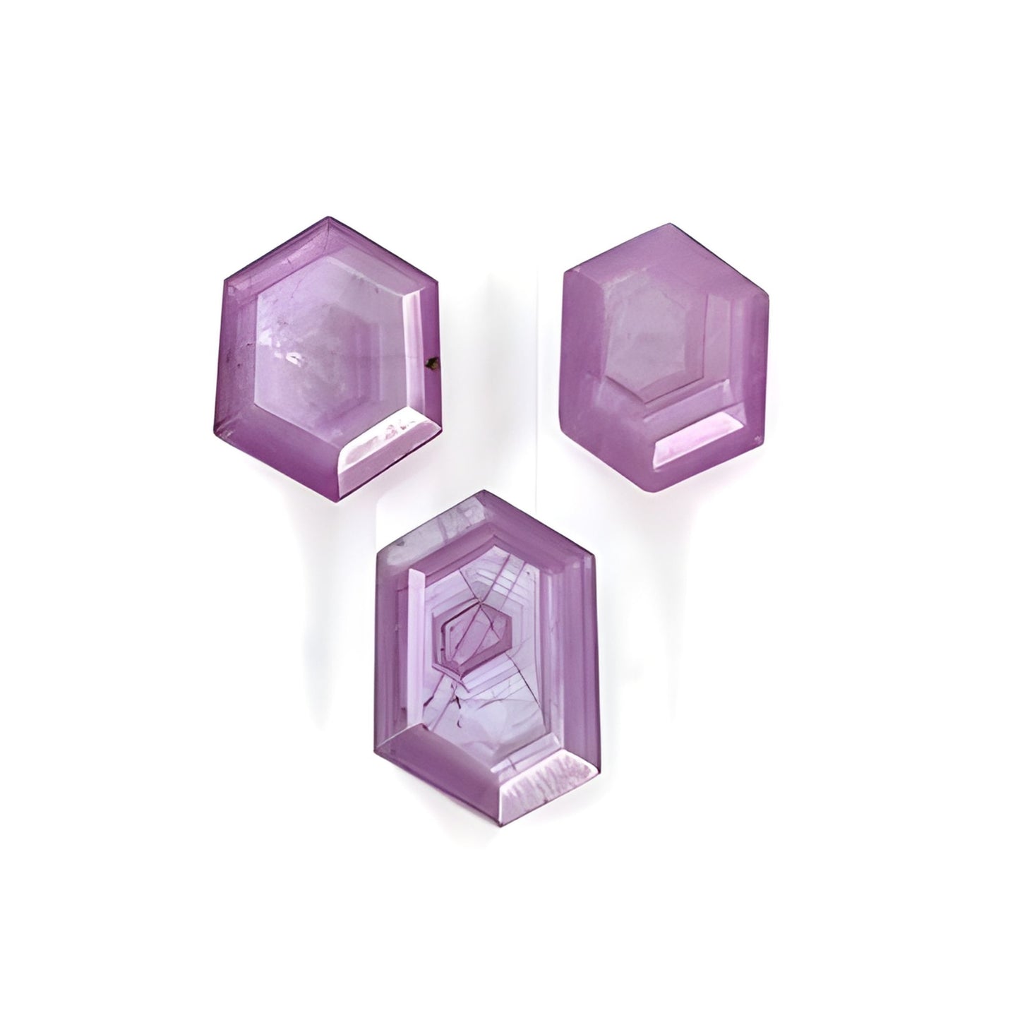 Raspberry Sapphire Hexagon Shape Faceted Cut