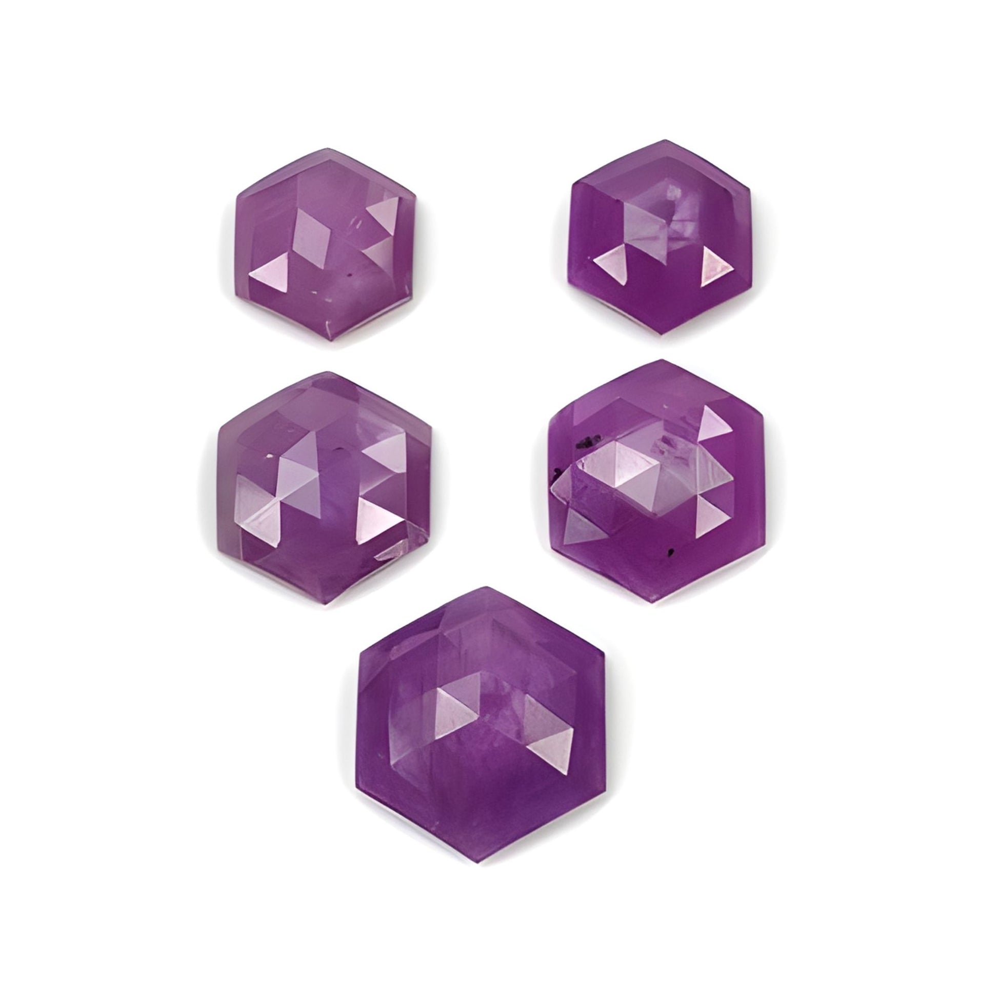 ruby hexagon shape rose cut