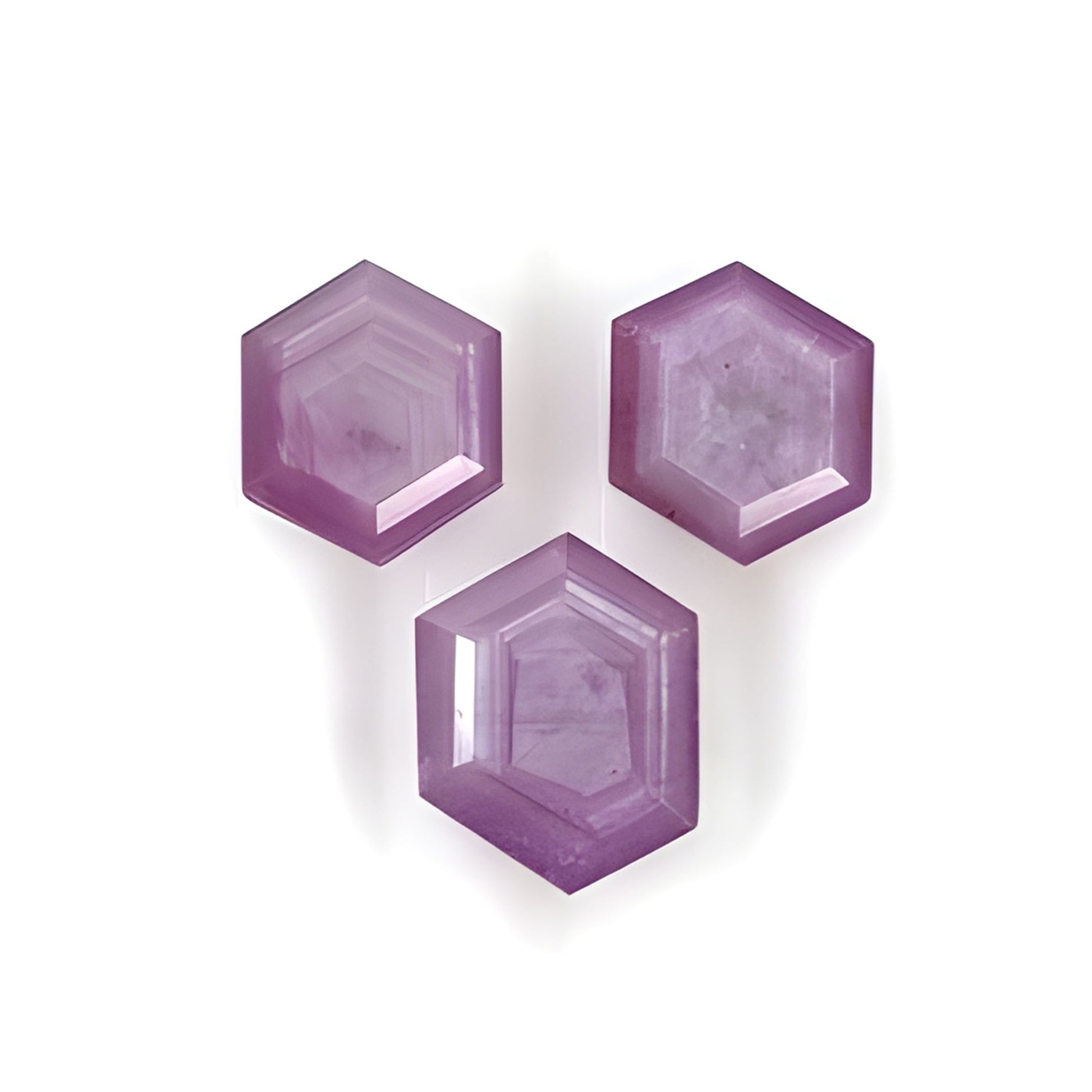 Raspberry Sapphire Hexagon Shape Faceted Cut