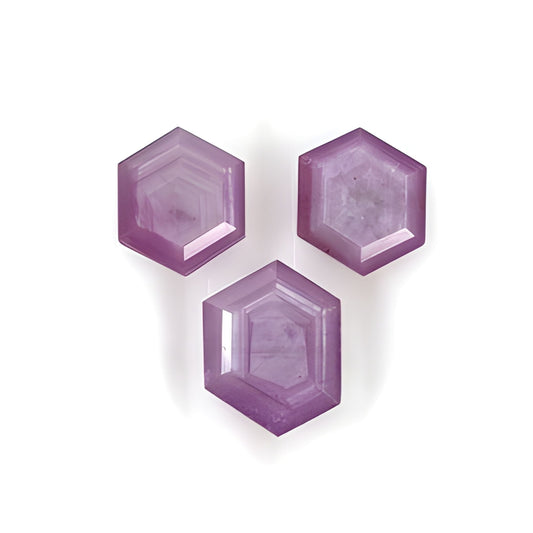 Raspberry Sapphire Hexagon Shape Faceted Cut