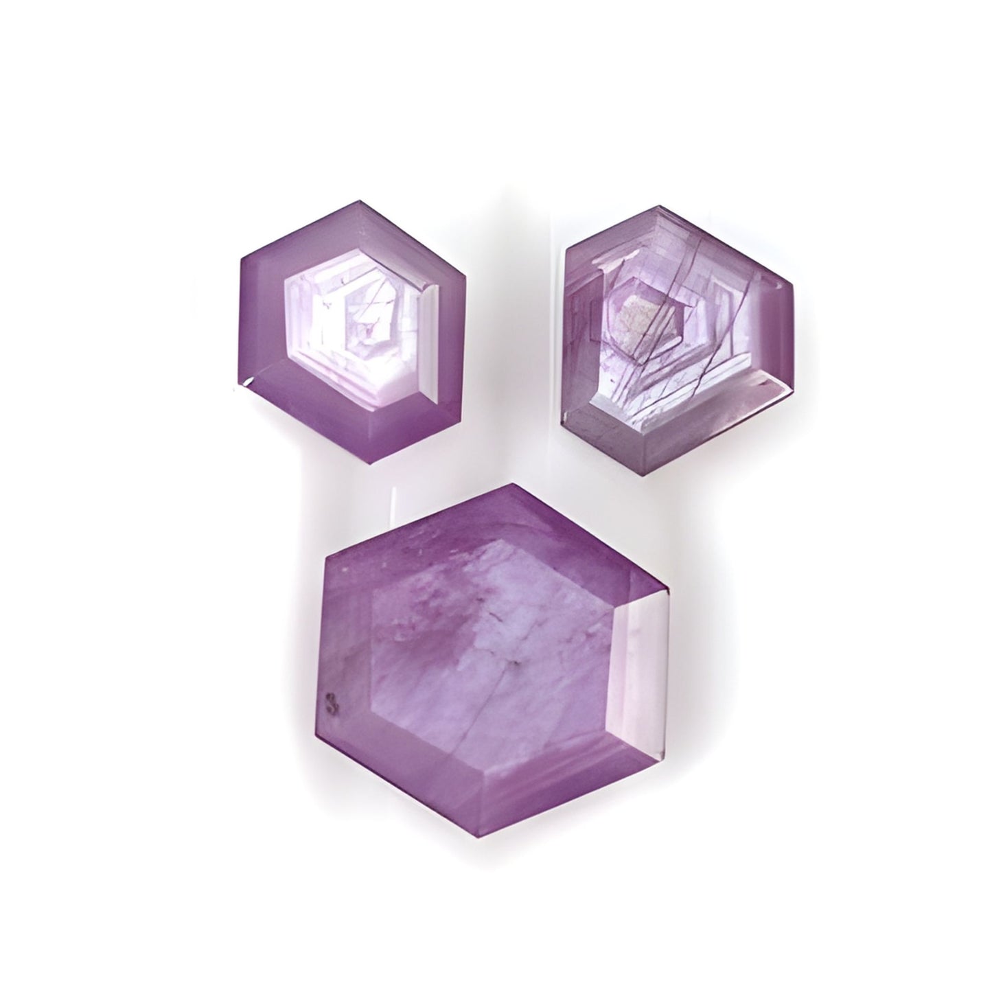 Raspberry Sapphire Hexagon Shape Faceted Cut