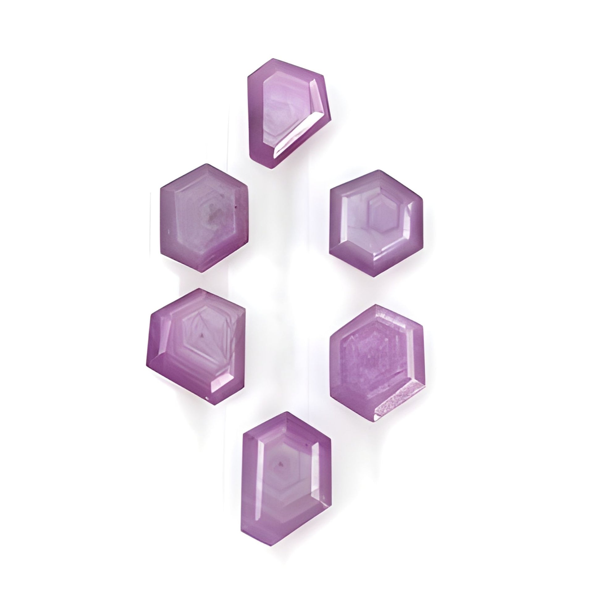 Raspberry Sapphire Hexagon Shape Faceted Cut