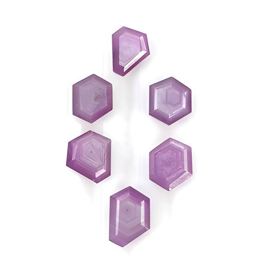 Raspberry Sapphire Hexagon Shape Faceted Cut
