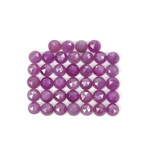 Raspberry Ruby Round Shape Rose Cut