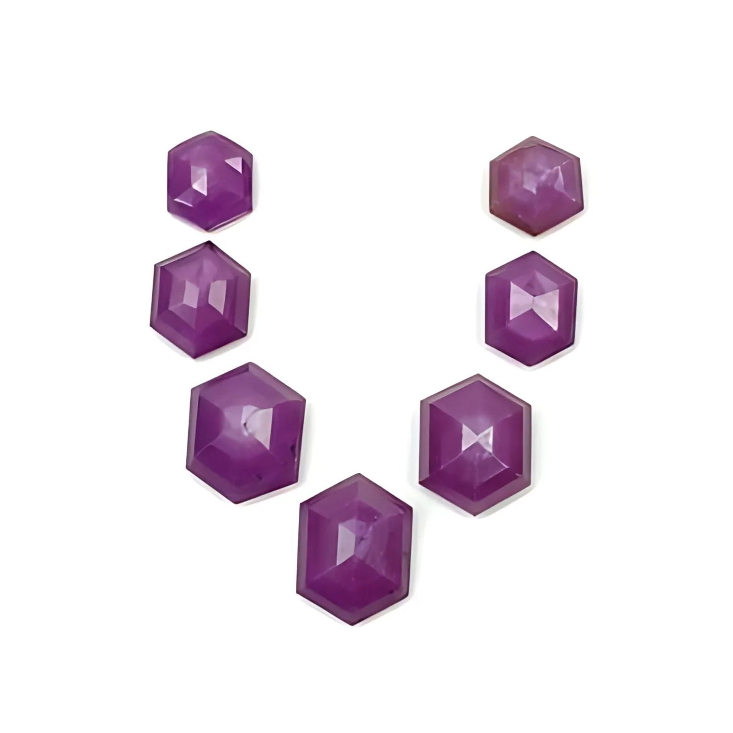 ruby hexagon shape step cut