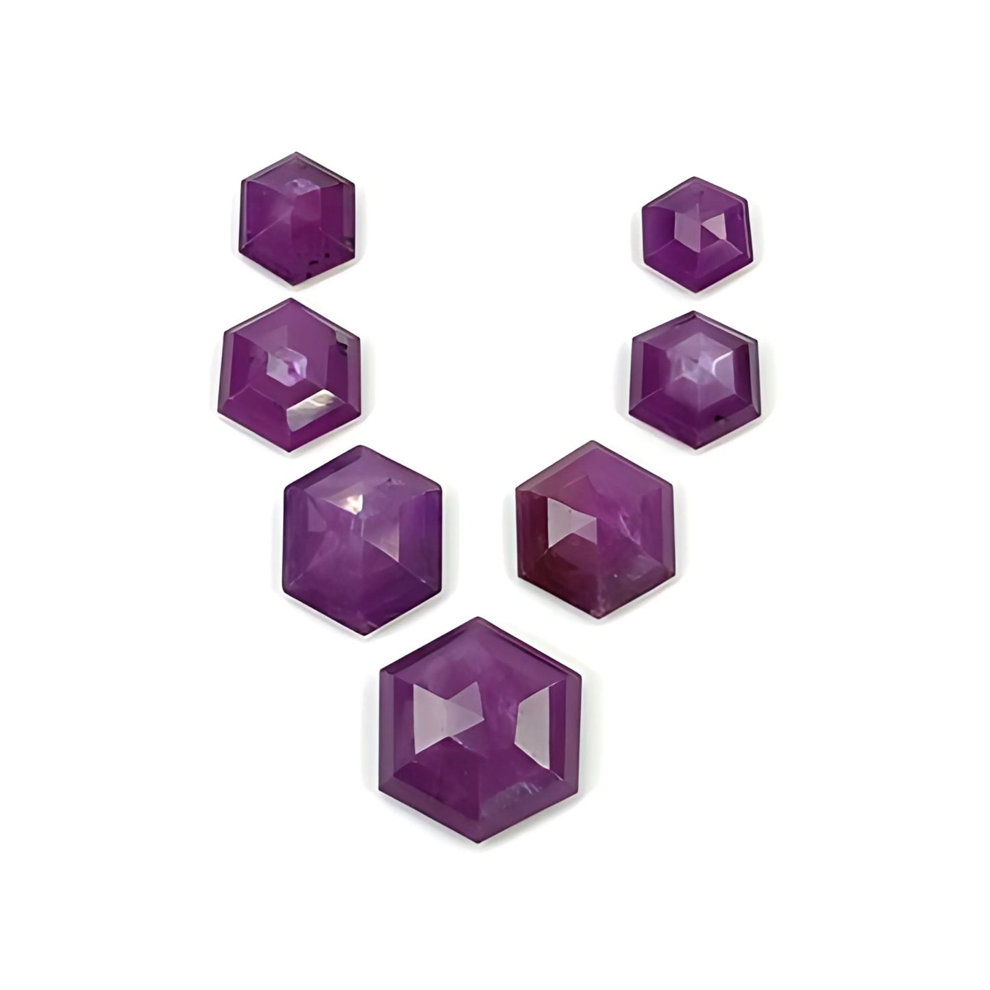 ruby hexagon shape step cut