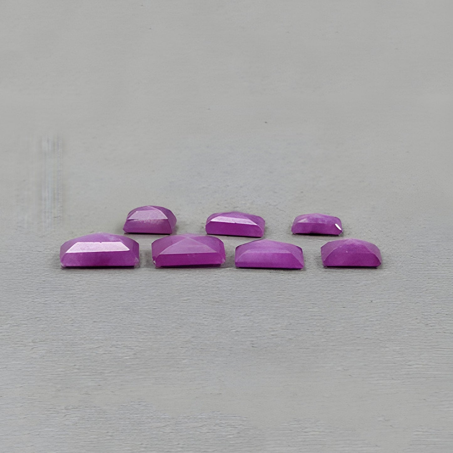 18.95cts Raspberry Ruby Gemstone Natural Untreated Step Cut Fancy Shape 7pcs