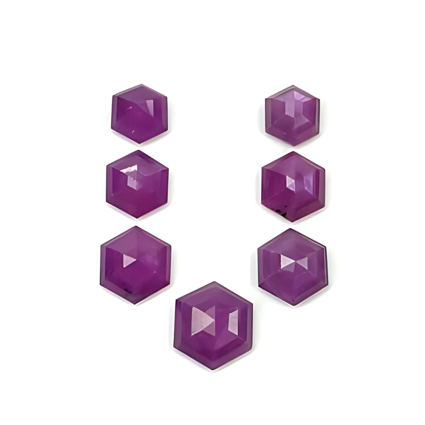 ruby hexagon shape step cut