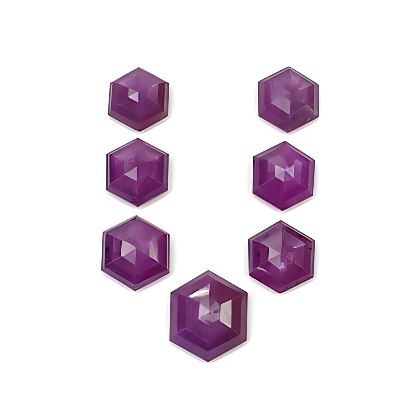 ruby hexagon shape step cut