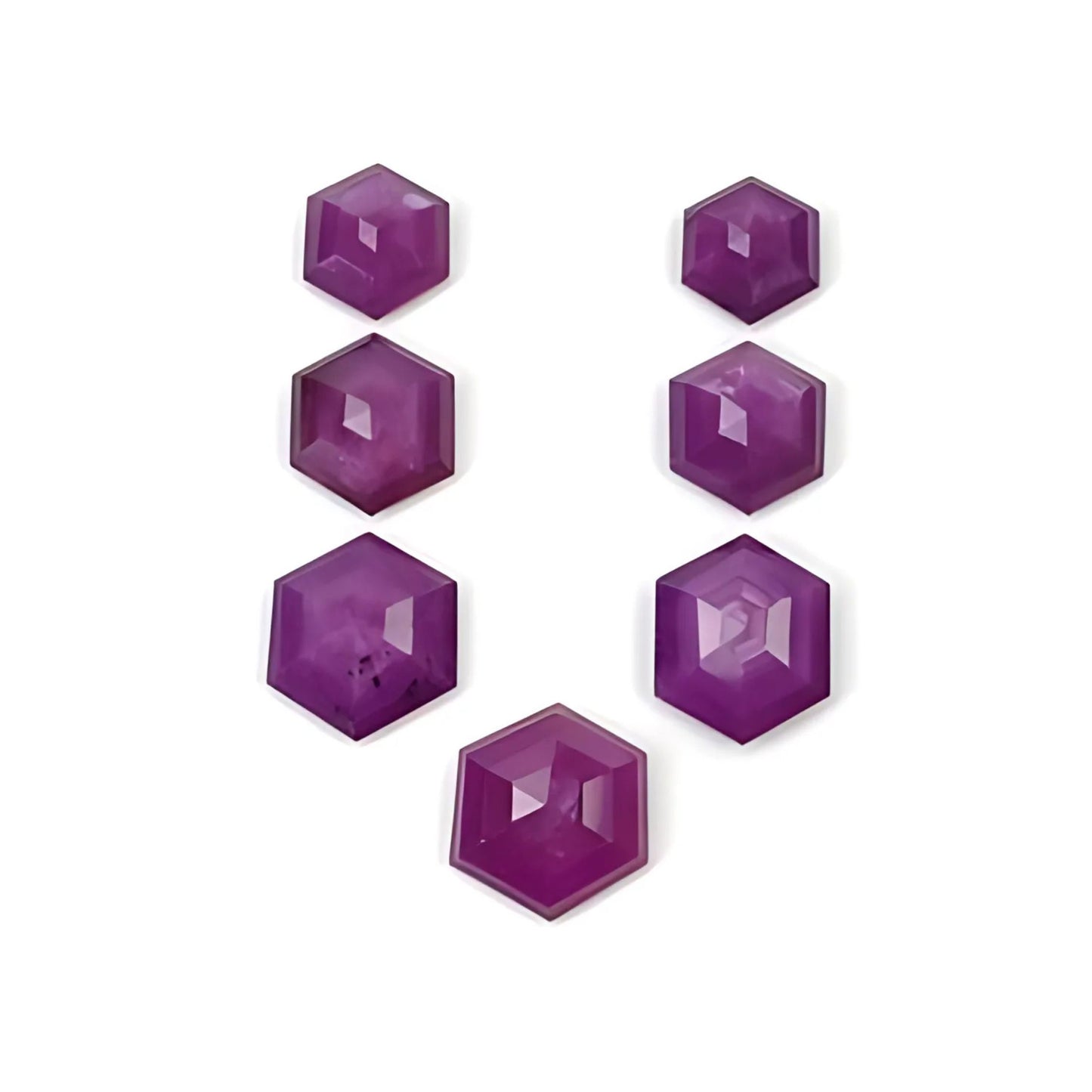 ruby hexagon shape step cut