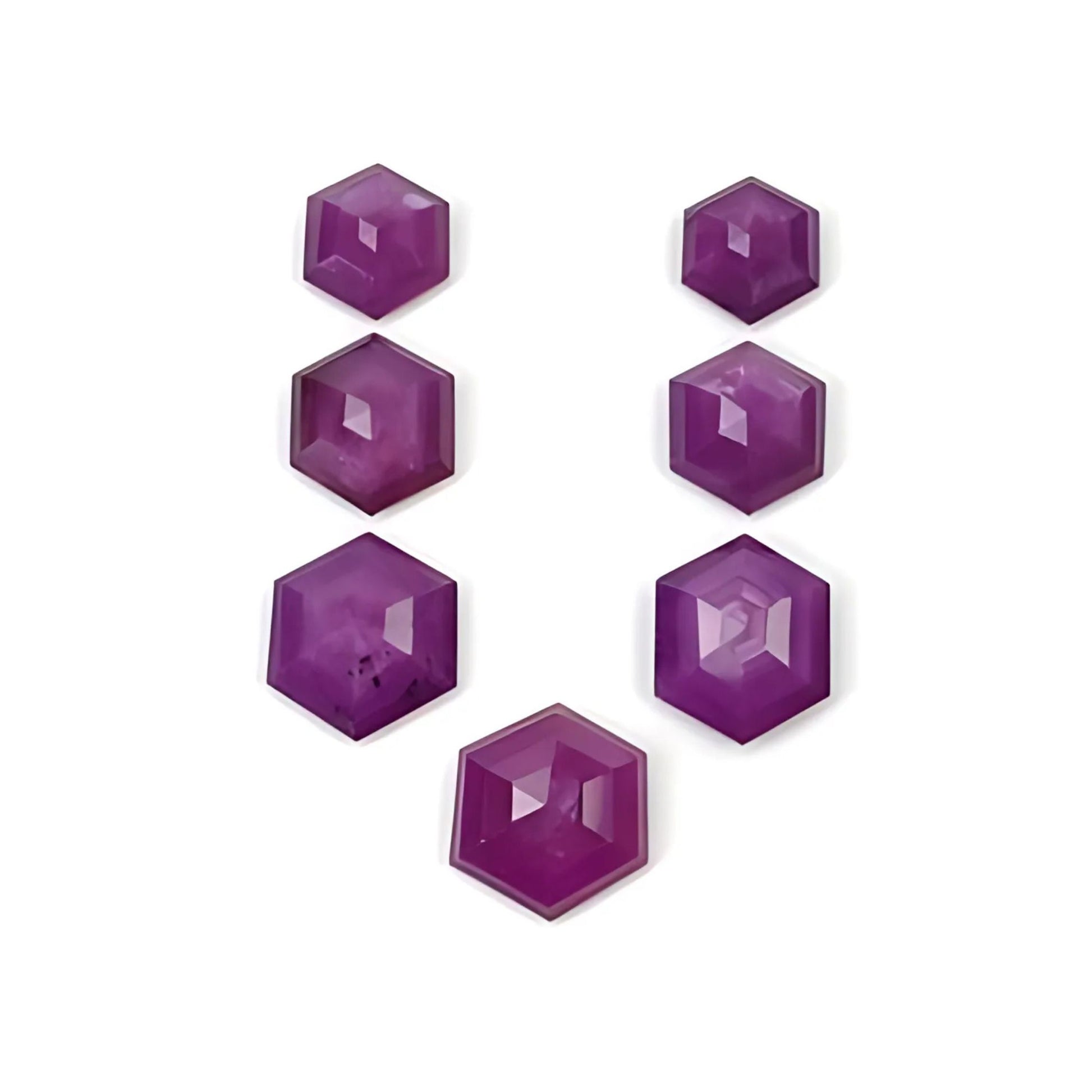 ruby hexagon shape step cut