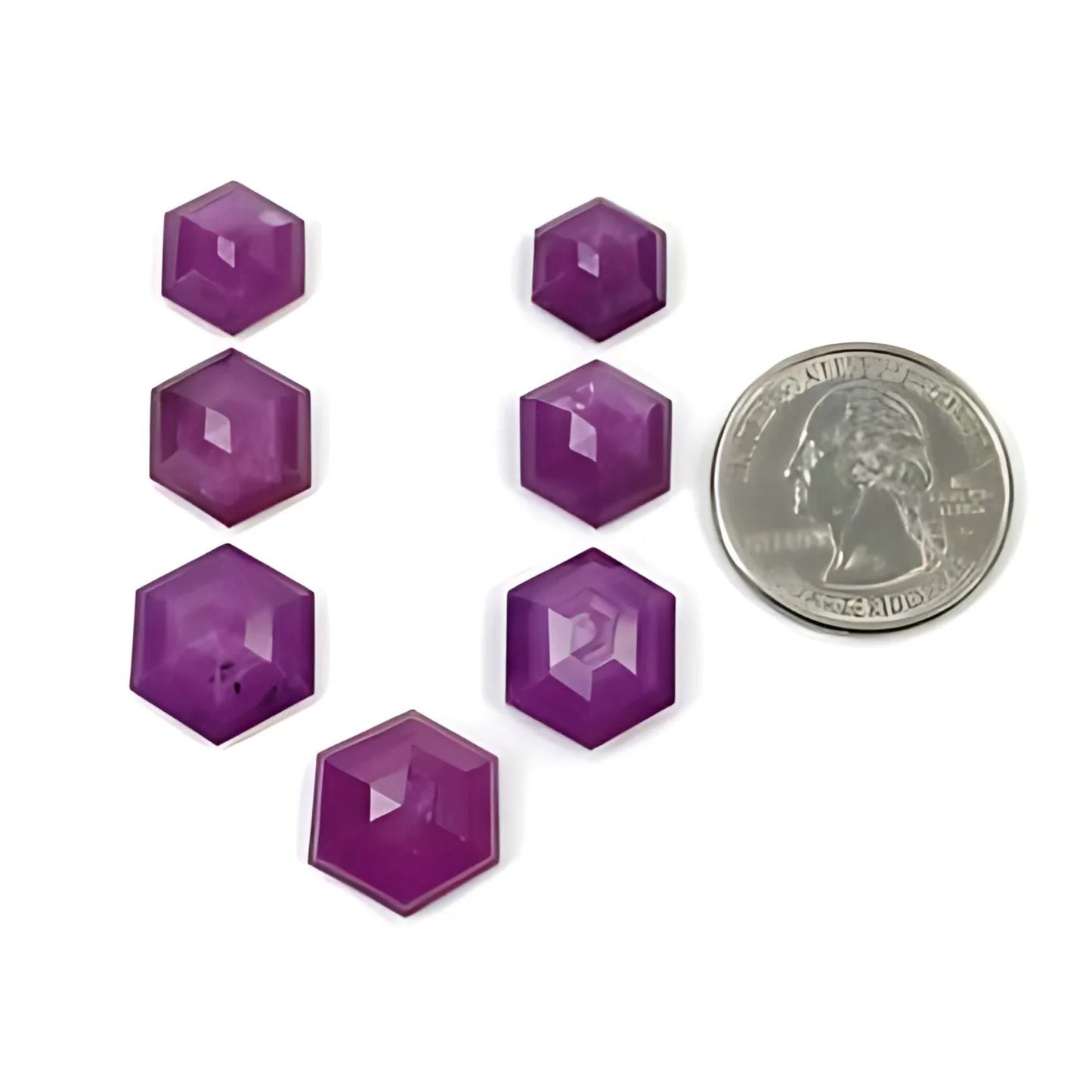 ルビーの六角形ステップカット