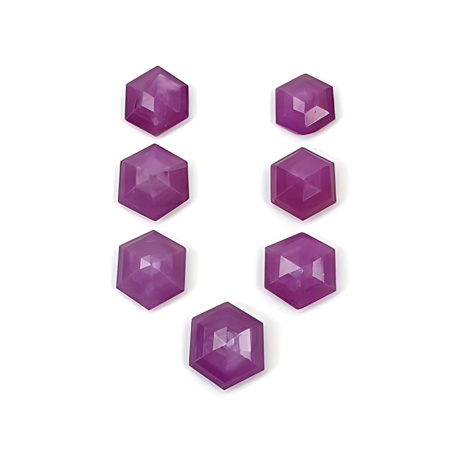 ruby hexagon shape step cut