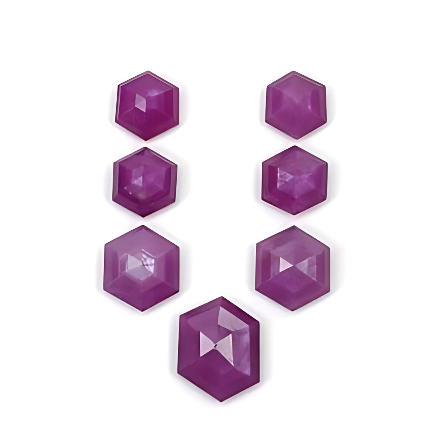 ruby hexagon shape step cut