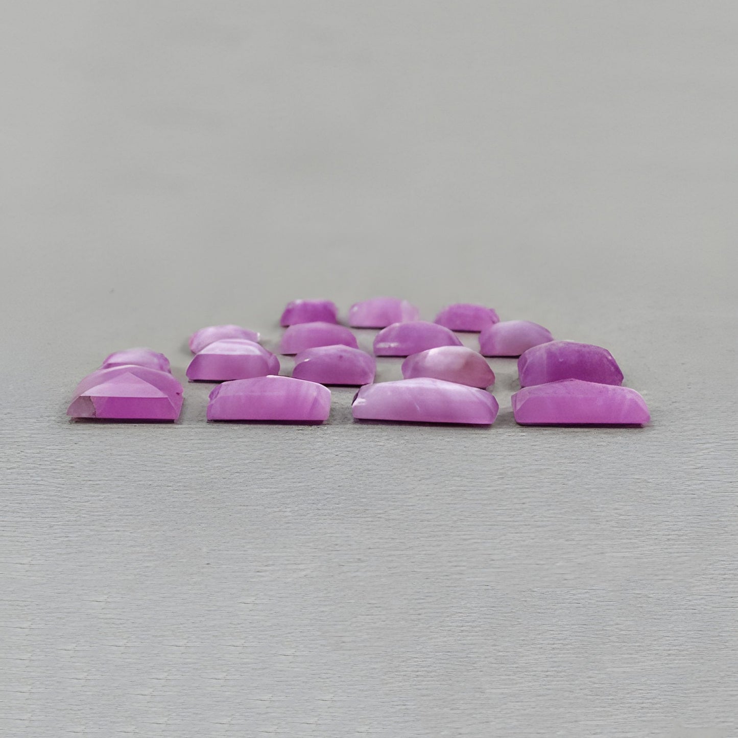 27.45cts Raspberry Sapphire Gemstone Natural Untreated Step Cut Fancy Shape 16pcs