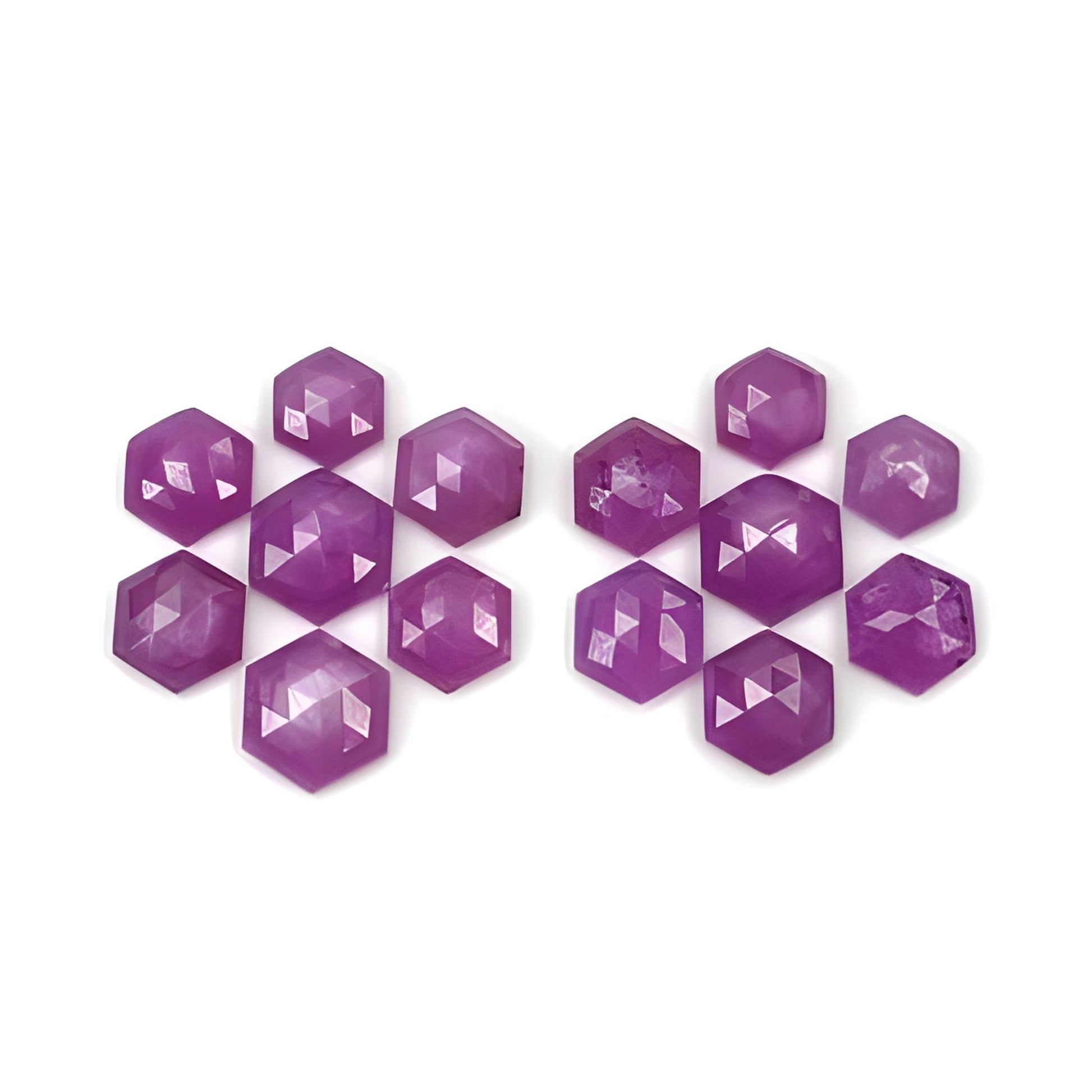 ruby hexagon shape rose cut