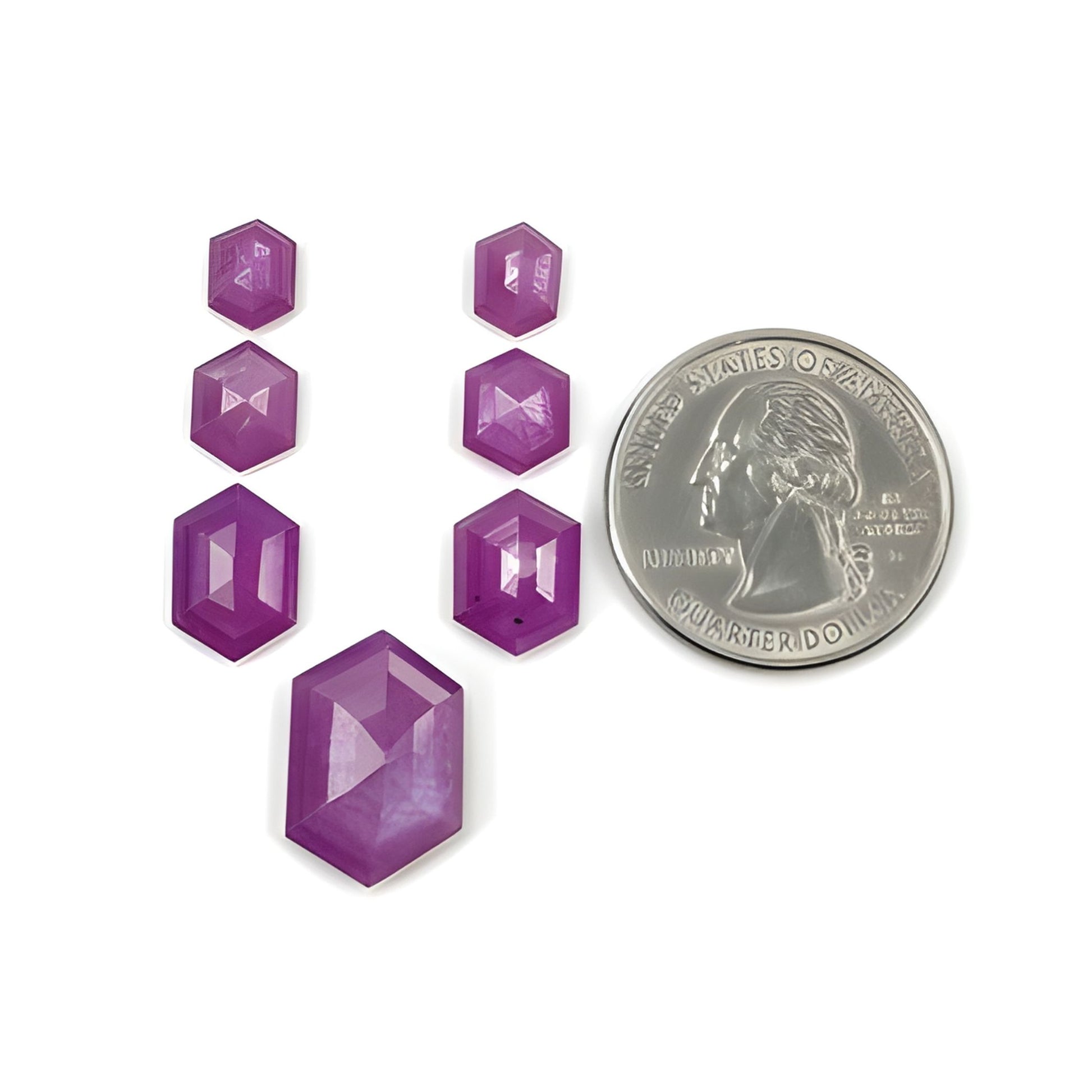 ラズベリールビー六角形ステップカット