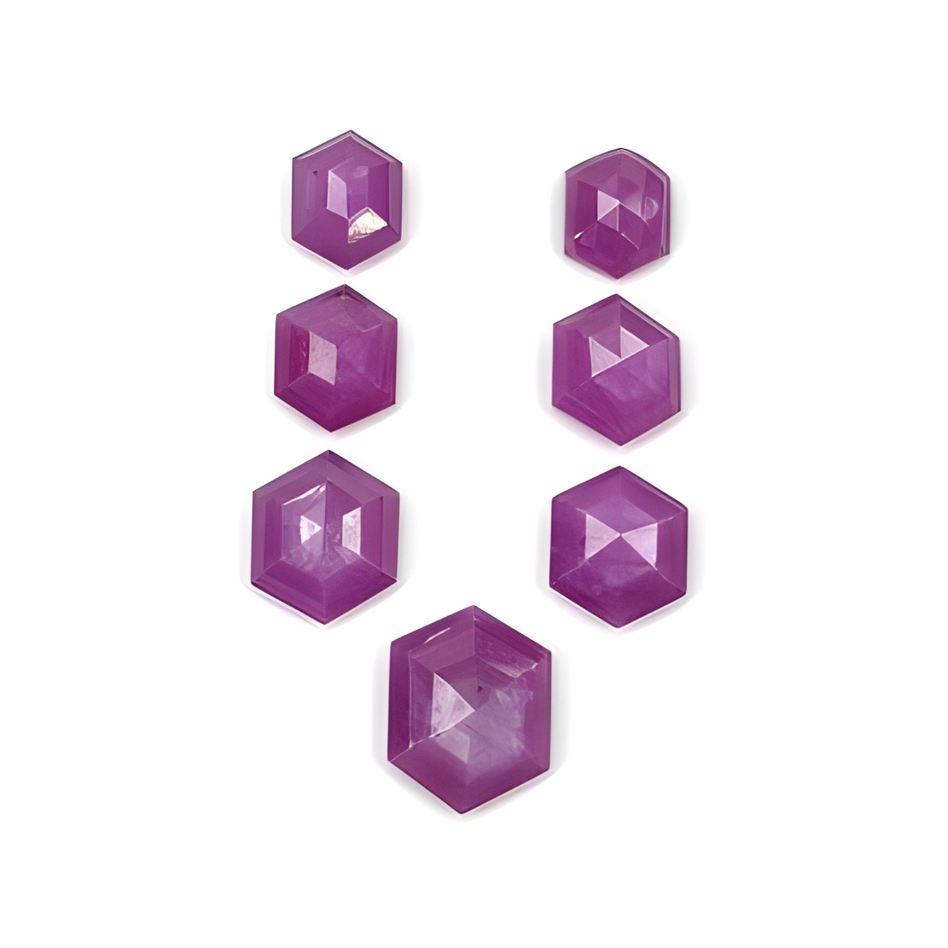 Raspberry Ruby Hexagon Shape Step Cut