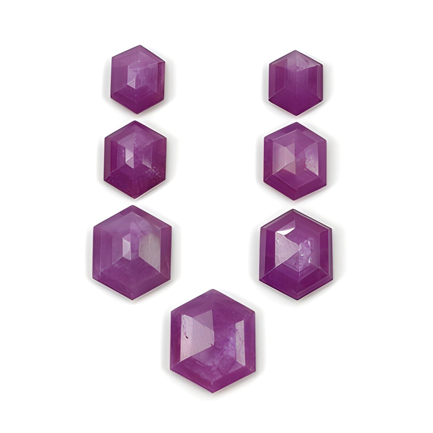 Raspberry Ruby Hexagon Shape Step Cut