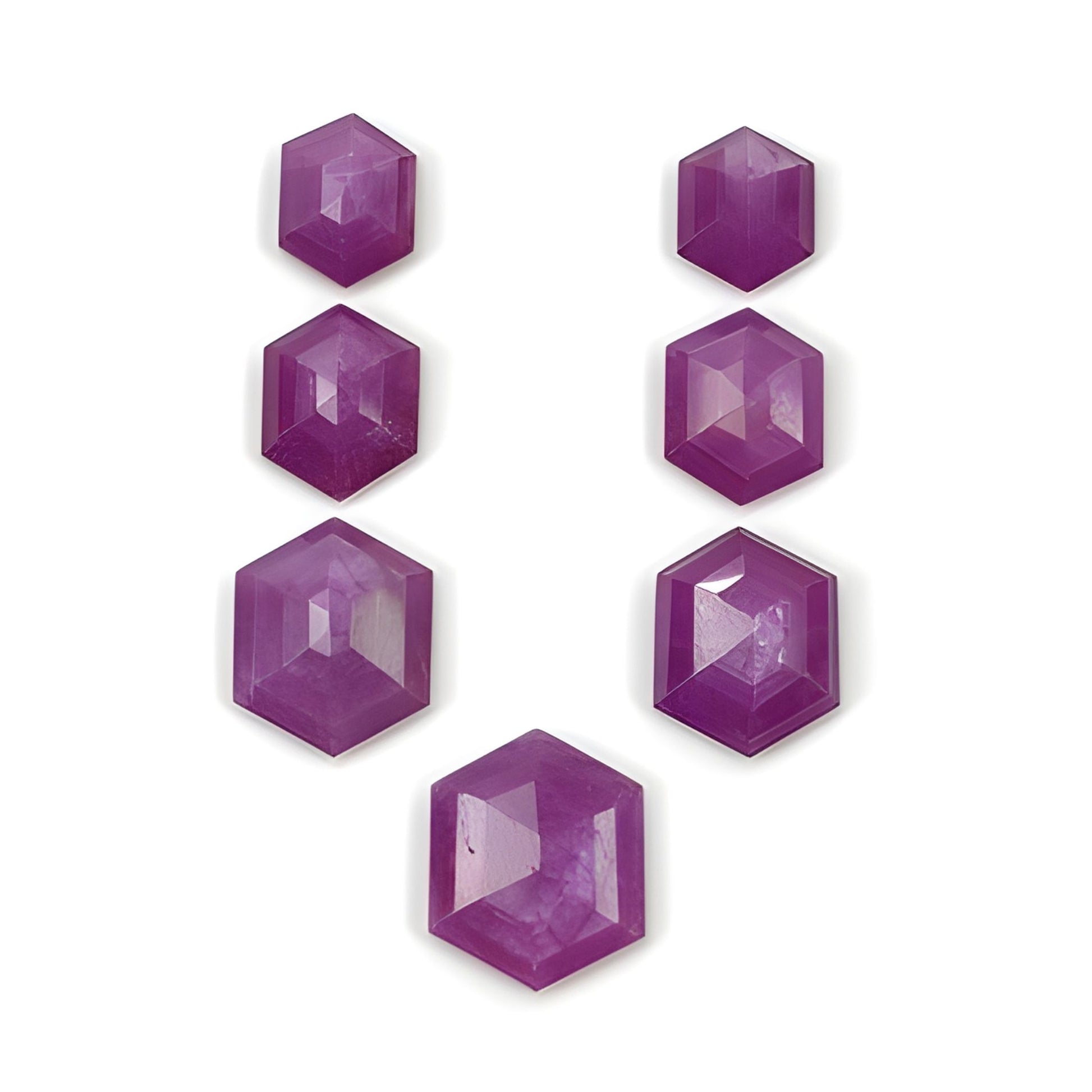 Raspberry Ruby Hexagon Shape Step Cut