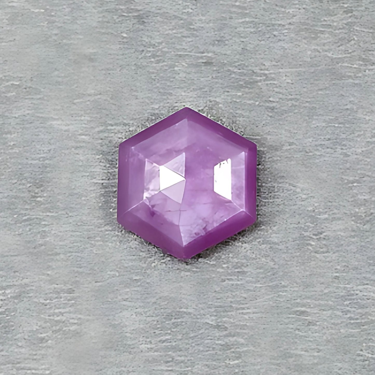 6.55cts Raspberry Ruby Gemstone Natural Untreated Step Cut Hexagon Shape