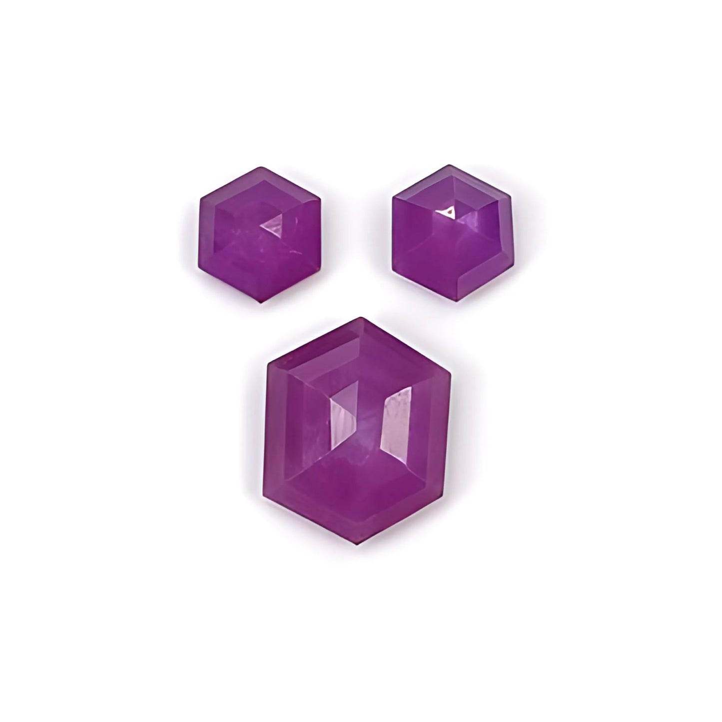 ruby hexagon shape step cut