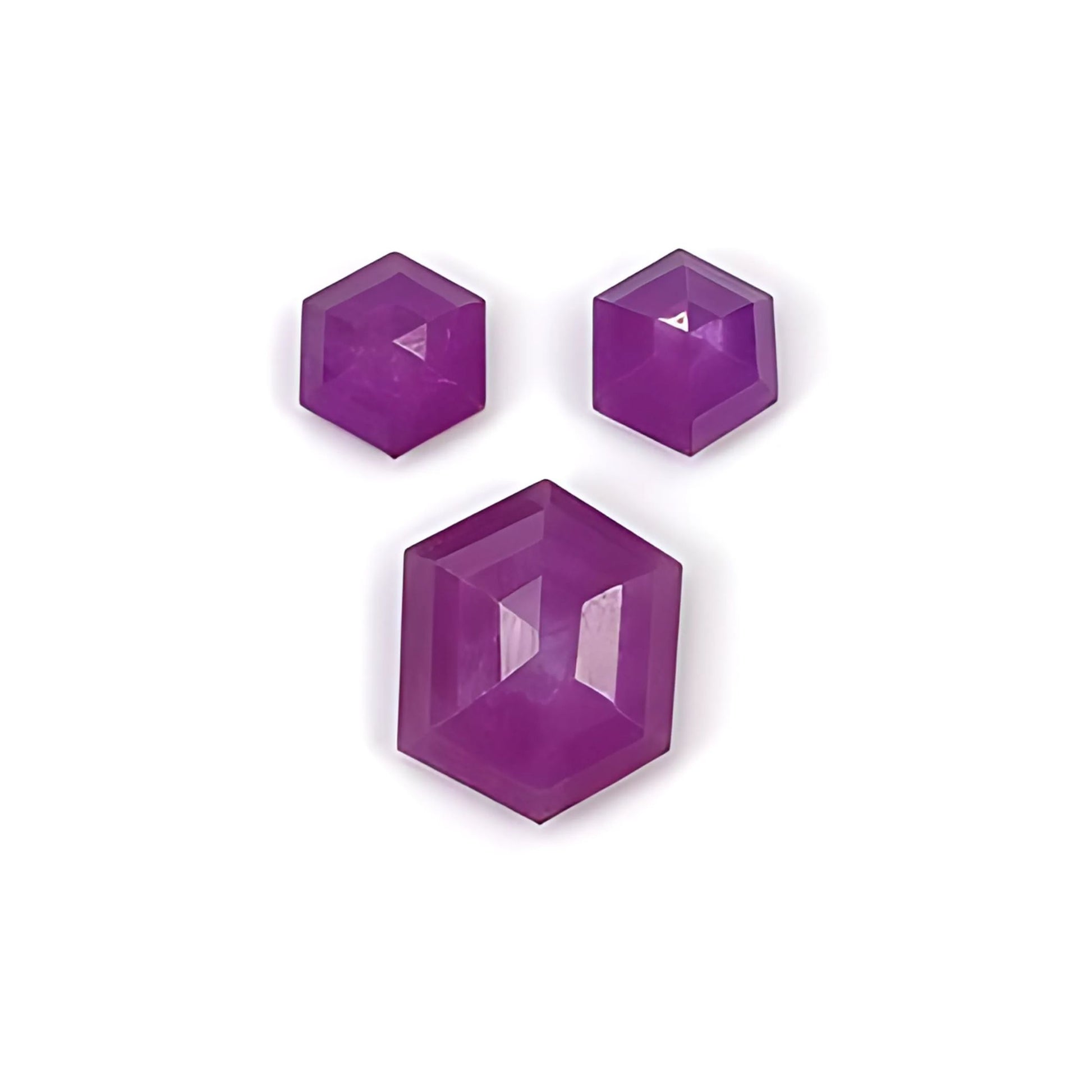 ruby hexagon shape step cut