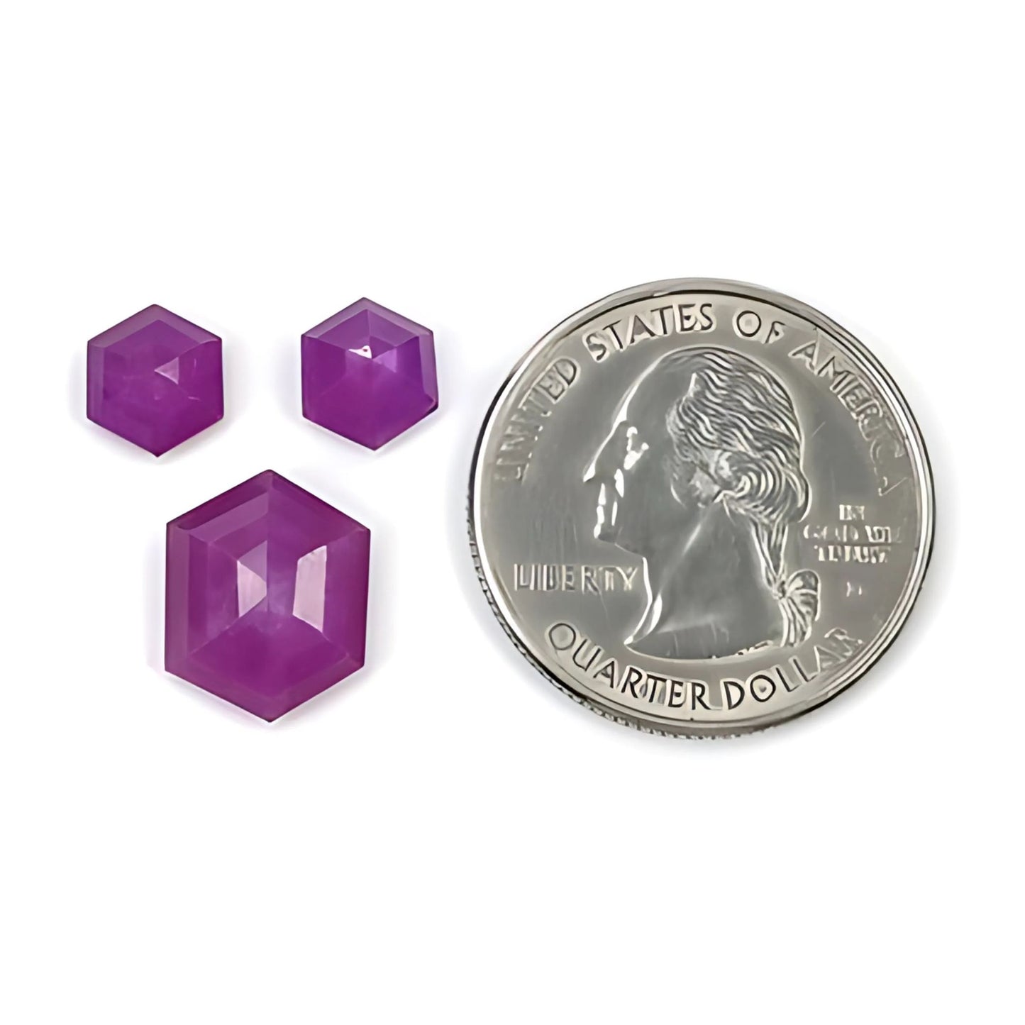 ルビーの六角形ステップカット