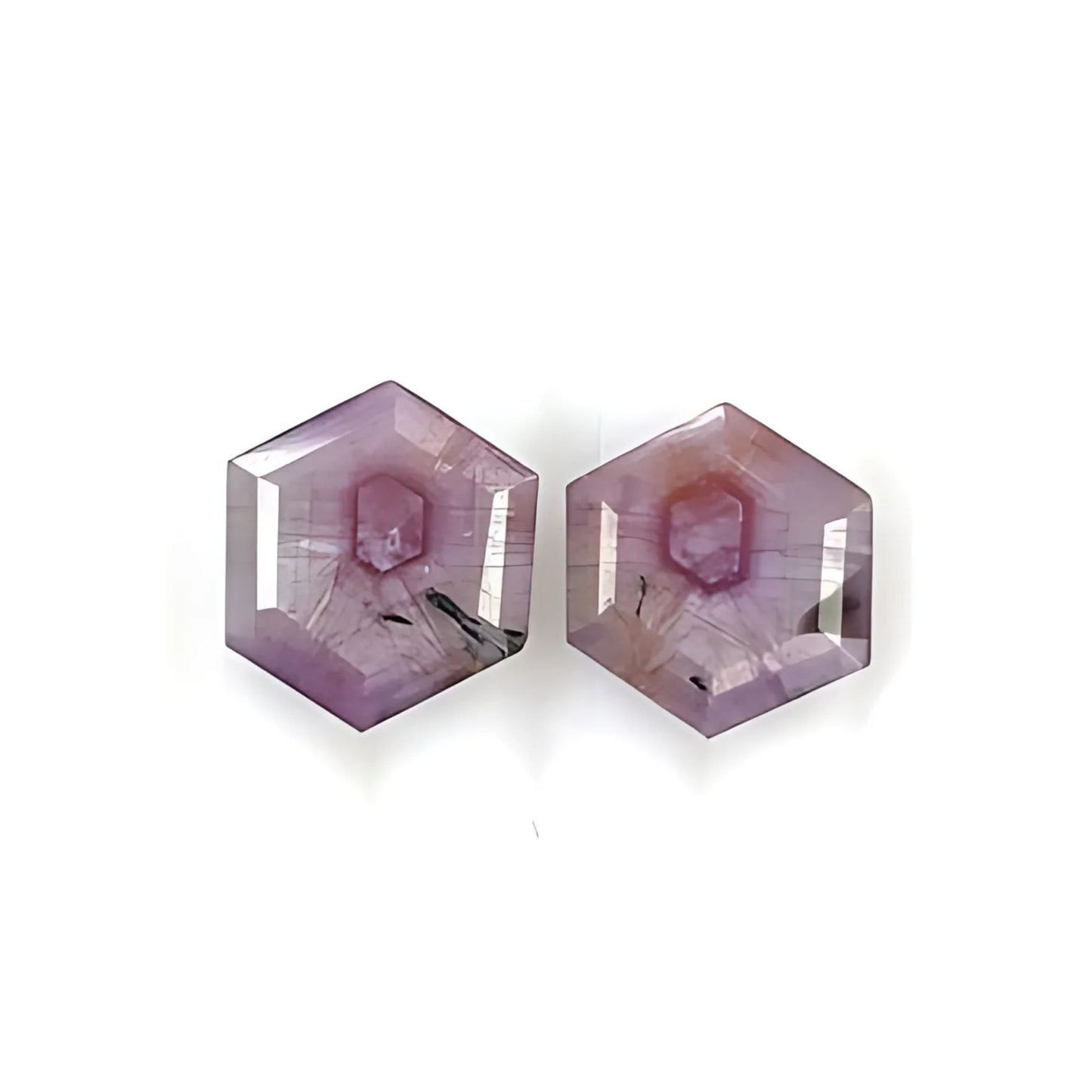 sapphire trapiche hexagon shape faceted cut
