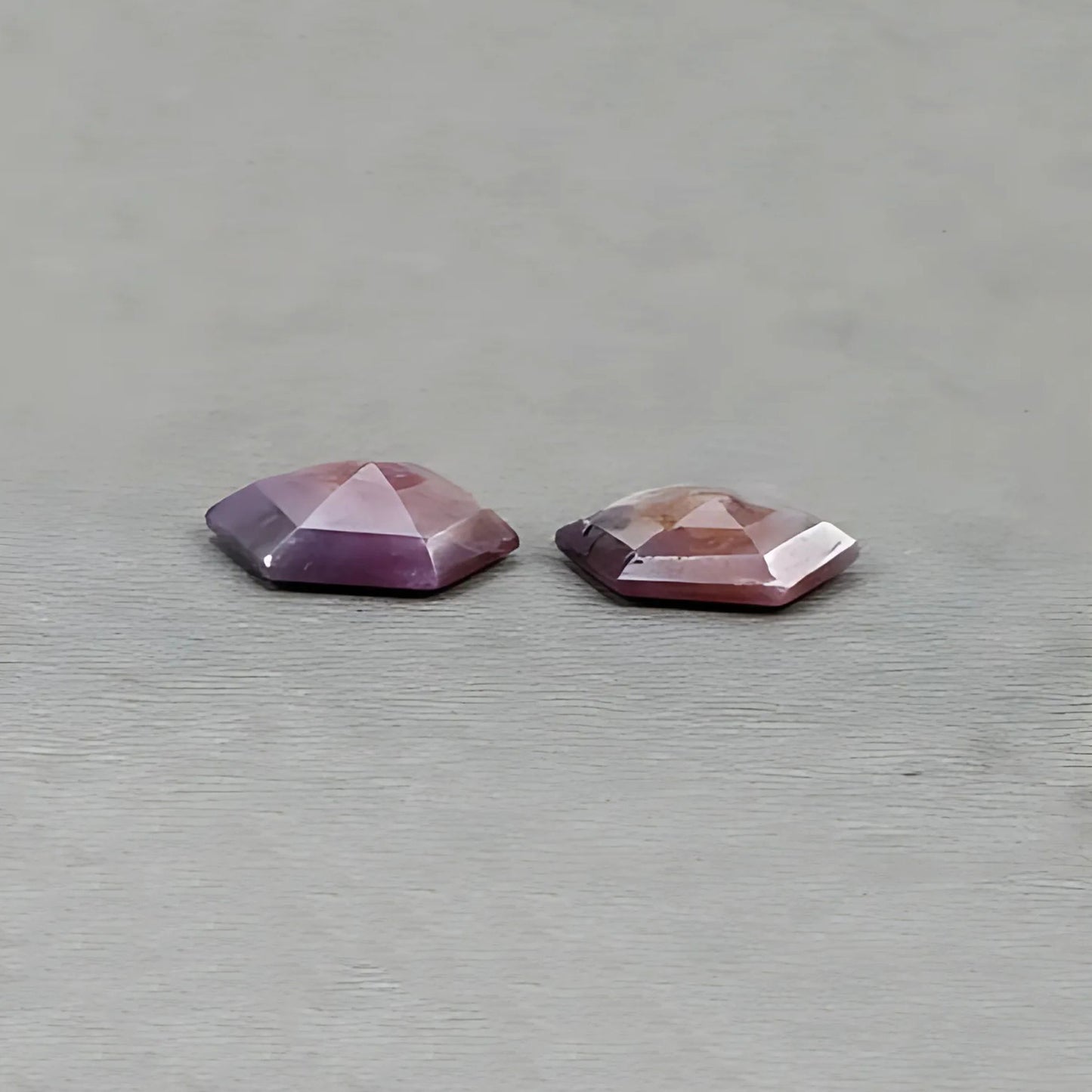 10.40cts Raspberry Sapphire Trapiche Gemstone Natural Untreated Faceted Cut Hexagon Shape Pair