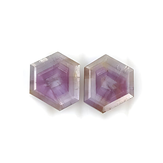sapphire trapiche hexagon shape faceted cut