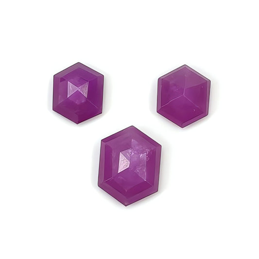 ruby hexagon shape step cut