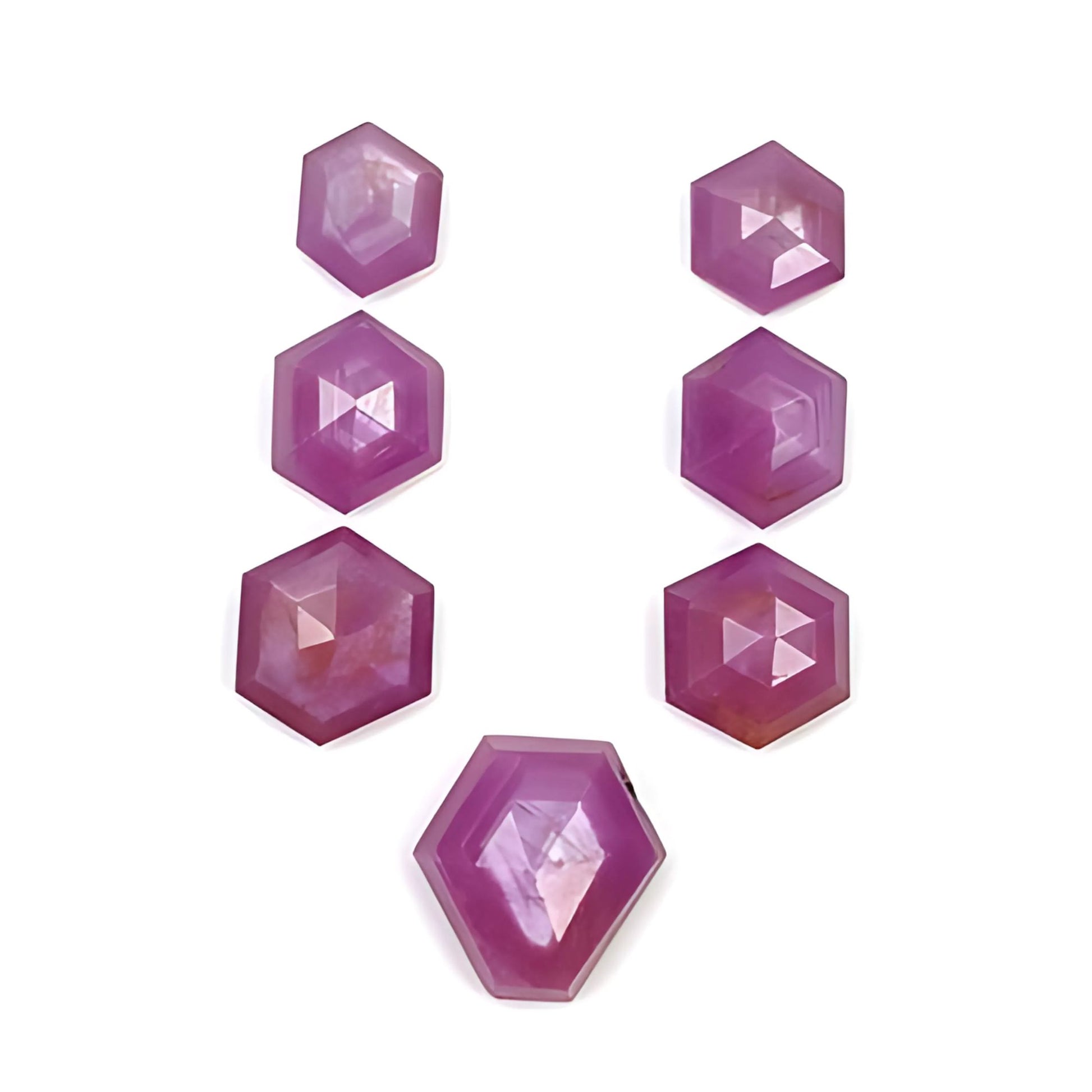 Raspberry Ruby Hexagon Shape Step Cut