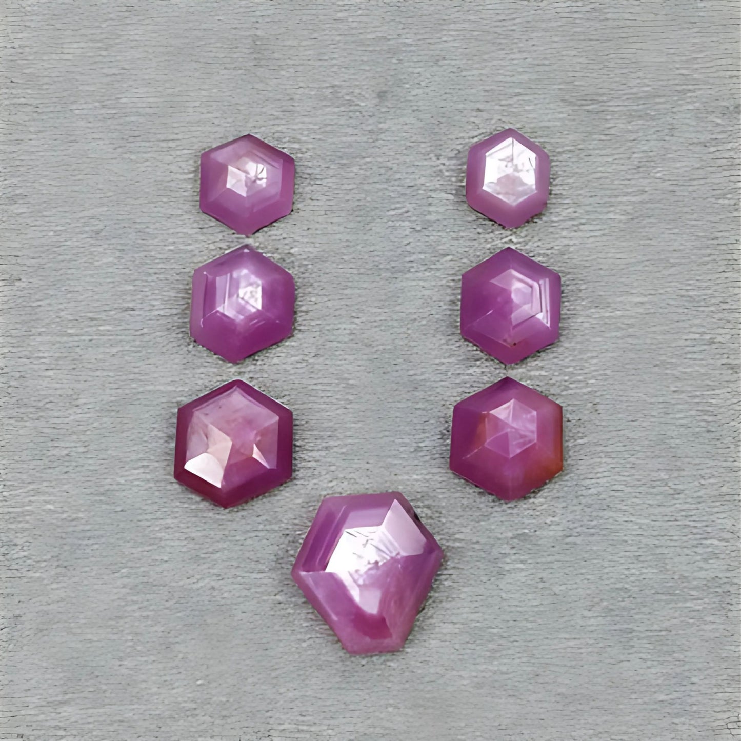 树莓红宝石六边形阶梯切割