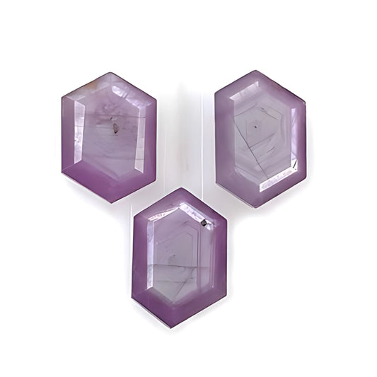 Raspberry Sapphire Hexagon Shape Faceted Cut