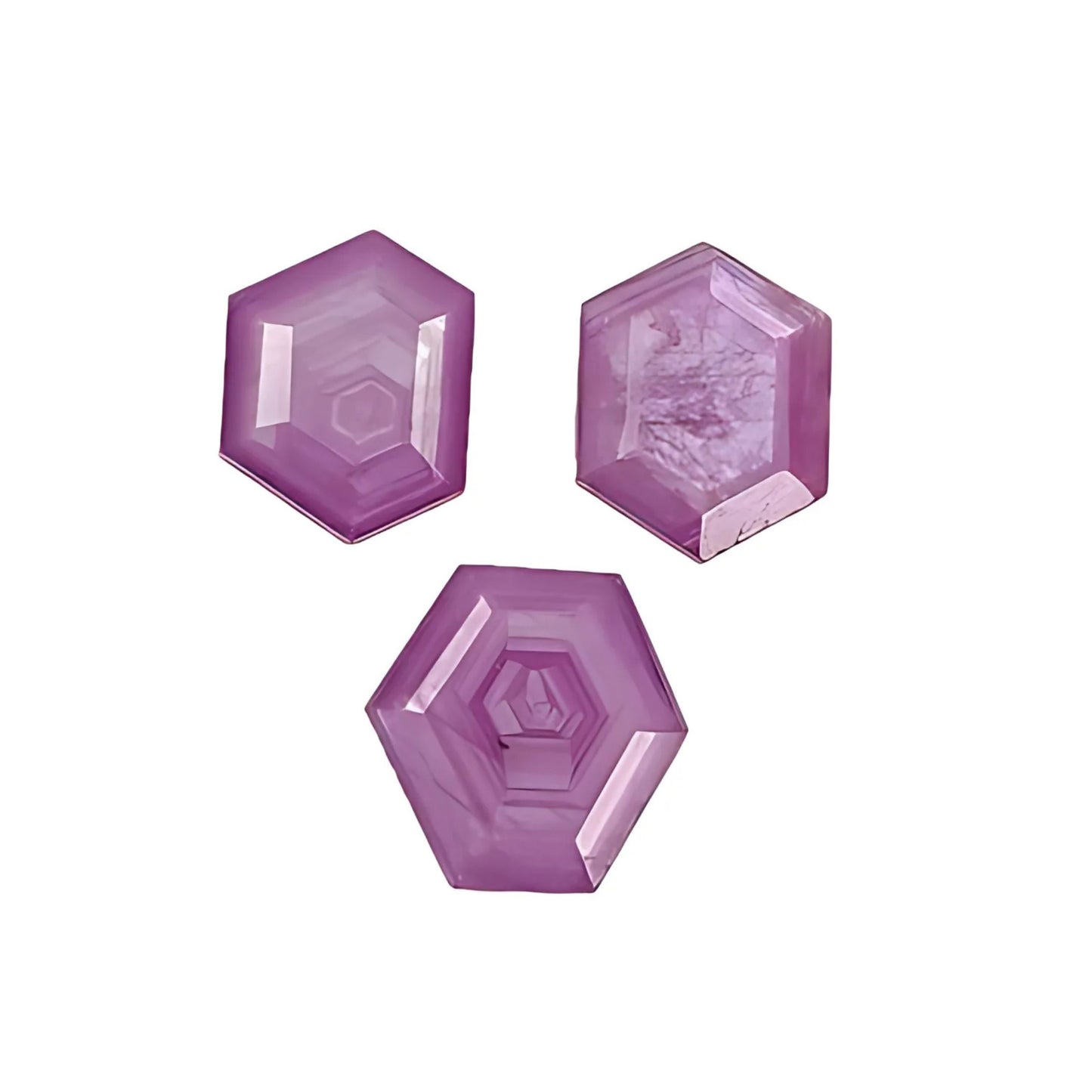 Raspberry Ruby Hexagon Shape Faceted Cut