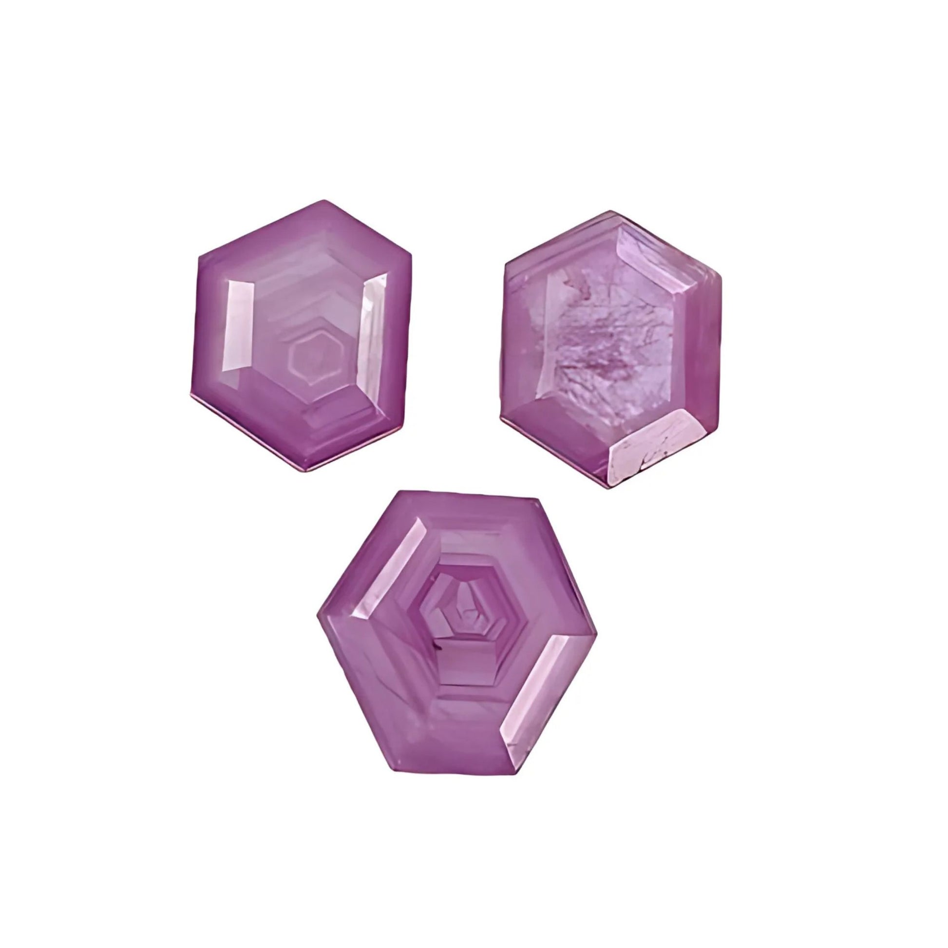 Raspberry Ruby Hexagon Shape Faceted Cut