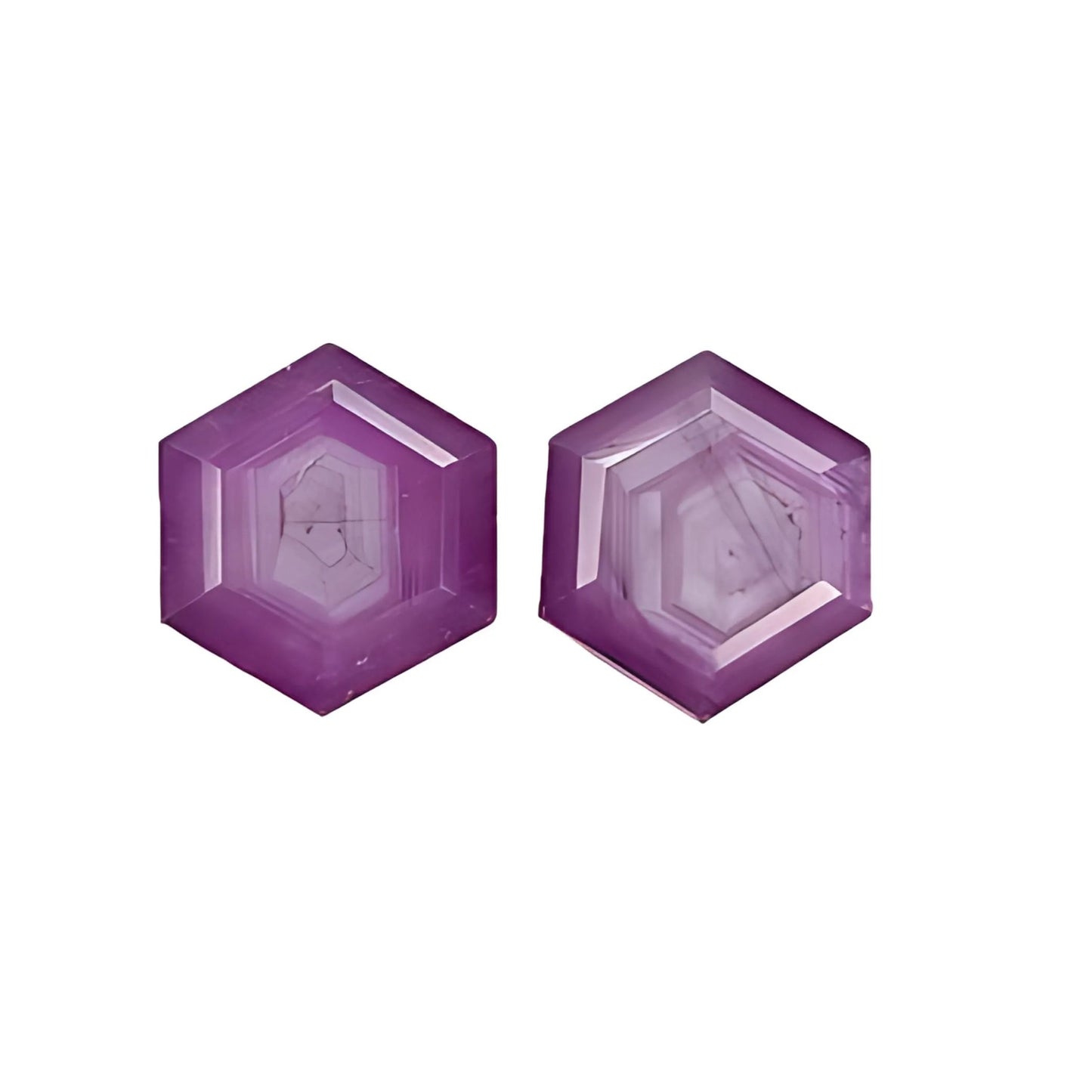 Raspberry Ruby Hexagon Shape Faceted Cut