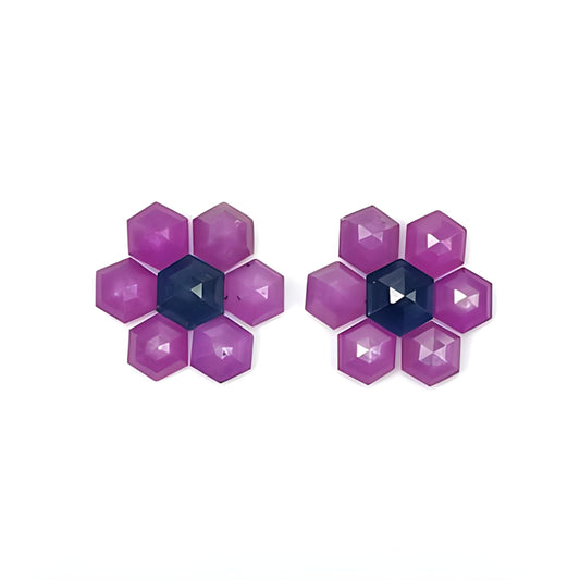 pink sapphire hexagon step cut